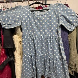 Storia Blue Star Patterned Mini Dress